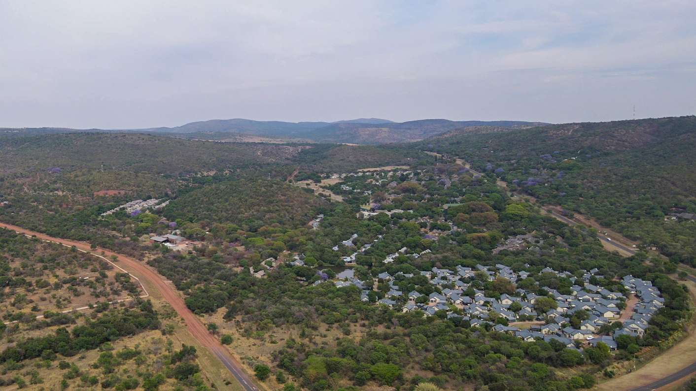Aerial view of Die Oog Retirement Estate in the bushveld near Mookgophong, Limpopo